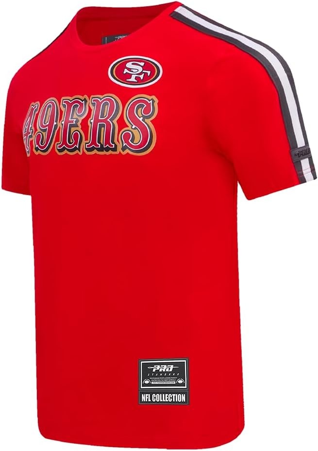 image:imagePro Standard Mens NFL Mesh Cotton Single Jersey Taping TeeRedBlack