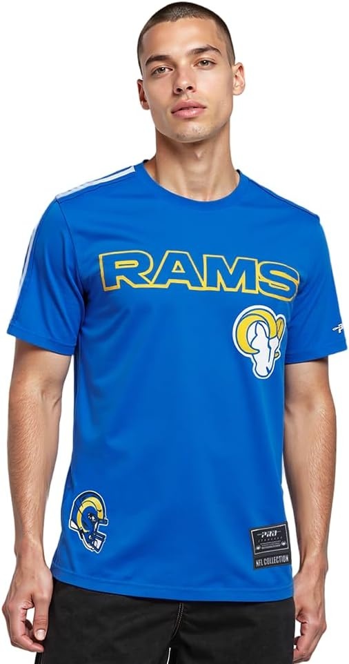 image:imagePro Standard Mens NFL Mesh Cotton Single Jersey Taping TeeRoyal Blue