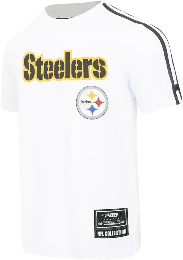 image:imagePro Standard Mens NFL Mesh Cotton Single Jersey Taping TeeWhiteBlack