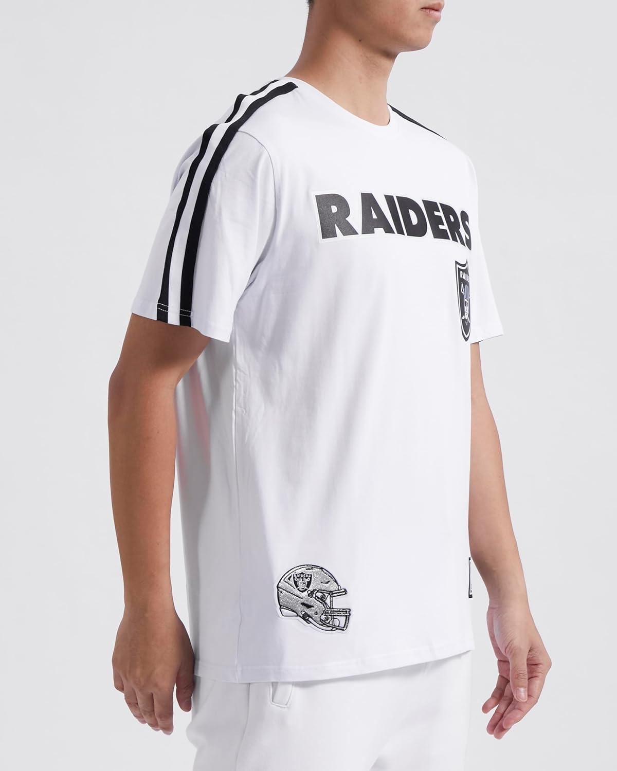 image:imagePro Standard Mens NFL Mesh Cotton Single Jersey Taping TeeWhiteBlack