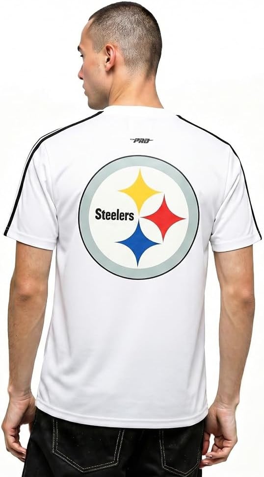 image:imagePro Standard Mens NFL Mesh Cotton Single Jersey Taping TeeWhiteBlack