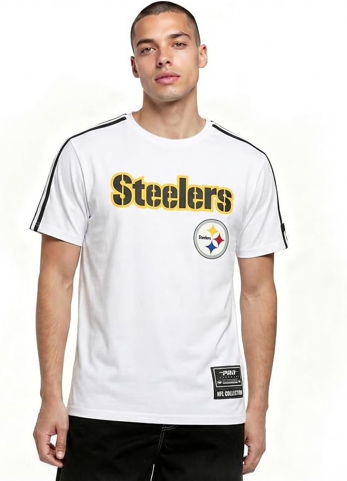 image:imagePro Standard Mens NFL Mesh Cotton Single Jersey Taping TeeWhiteBlack