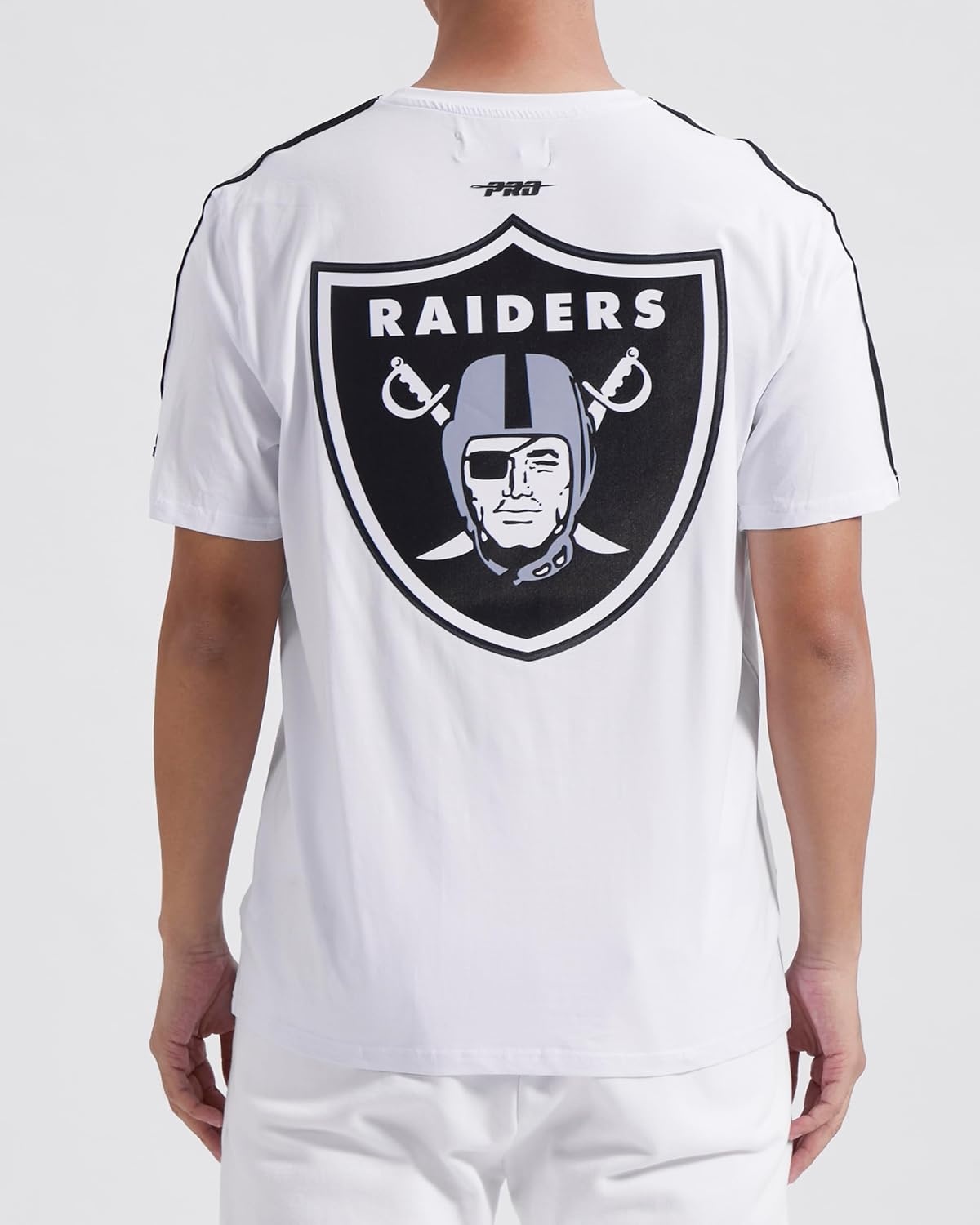 image:imagePro Standard Mens NFL Mesh Cotton Single Jersey Taping TeeWhiteBlack