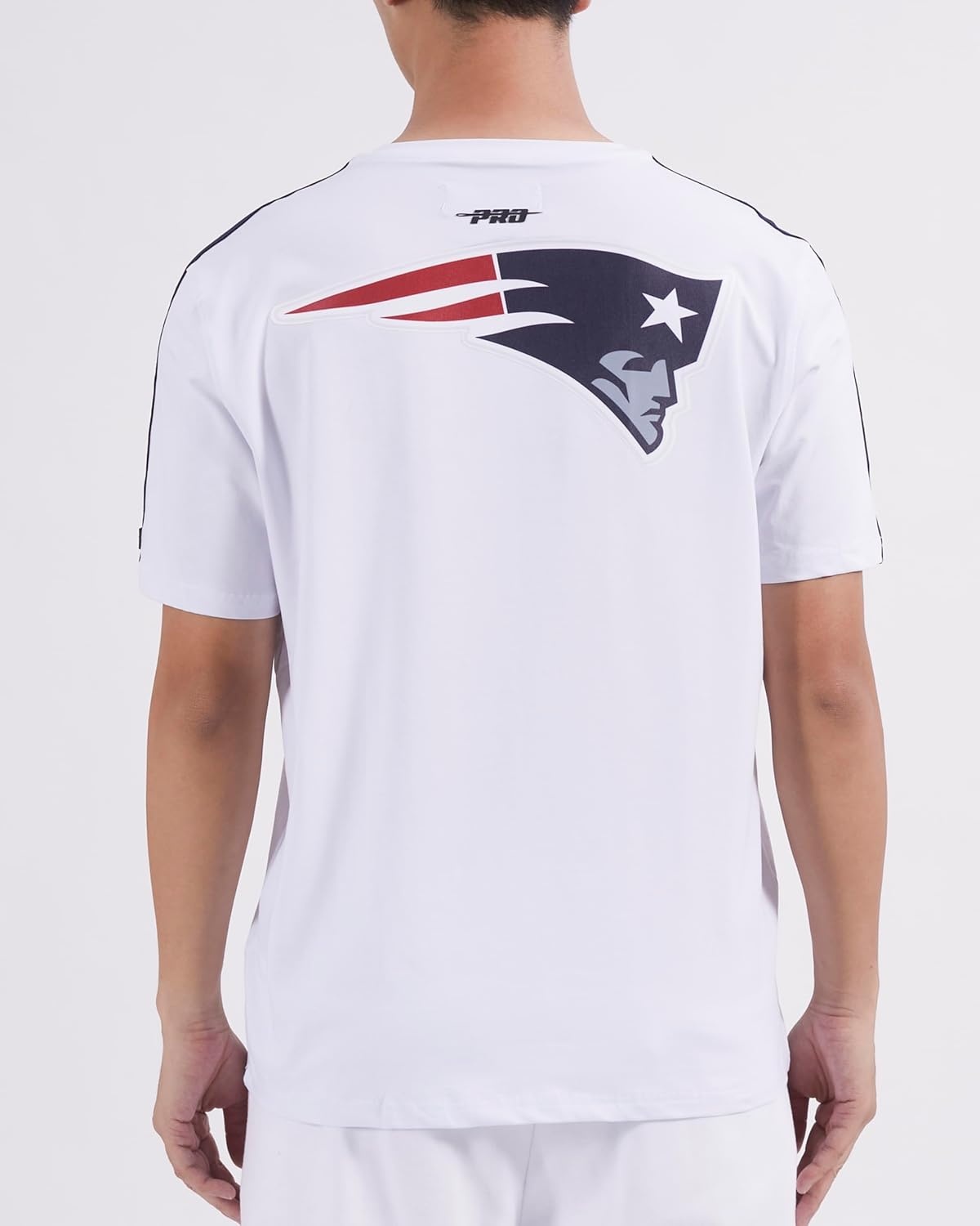 image:imagePro Standard Mens NFL Mesh Cotton Single Jersey Taping TeeWhiteMidnight Navy