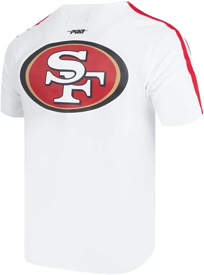image:imagePro Standard Mens NFL Mesh Cotton Single Jersey Taping TeeWhiteRed