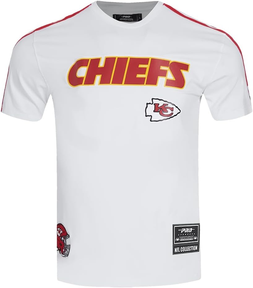 image:imagePro Standard Mens NFL Mesh Cotton Single Jersey Taping TeeWhiteRed