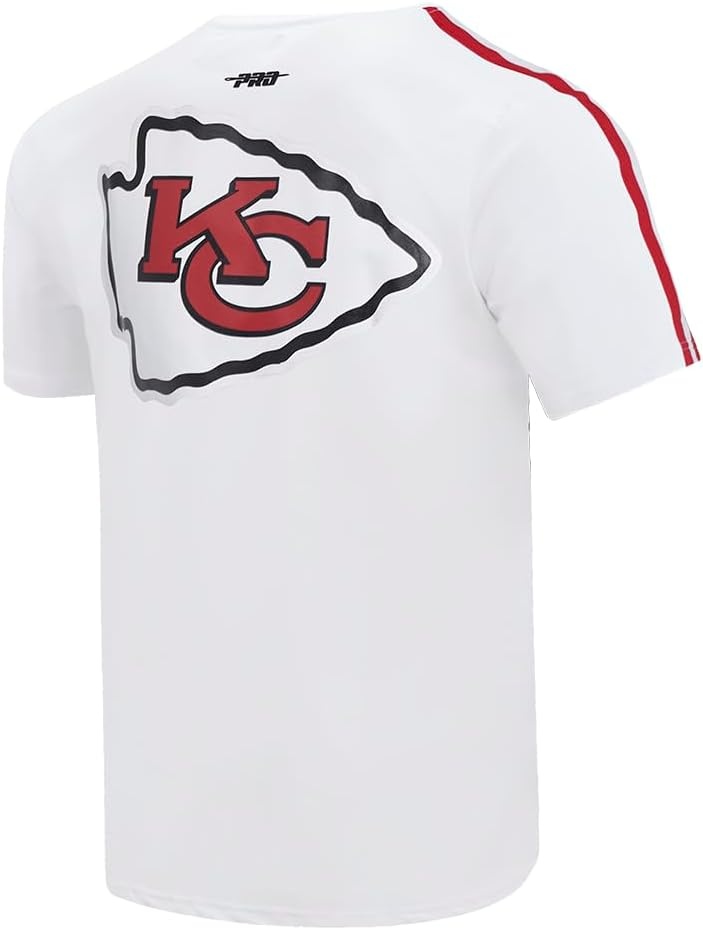 image:imagePro Standard Mens NFL Mesh Cotton Single Jersey Taping TeeWhiteRed