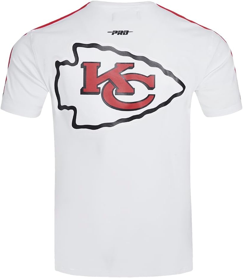 image:imagePro Standard Mens NFL Mesh Cotton Single Jersey Taping TeeWhiteRed