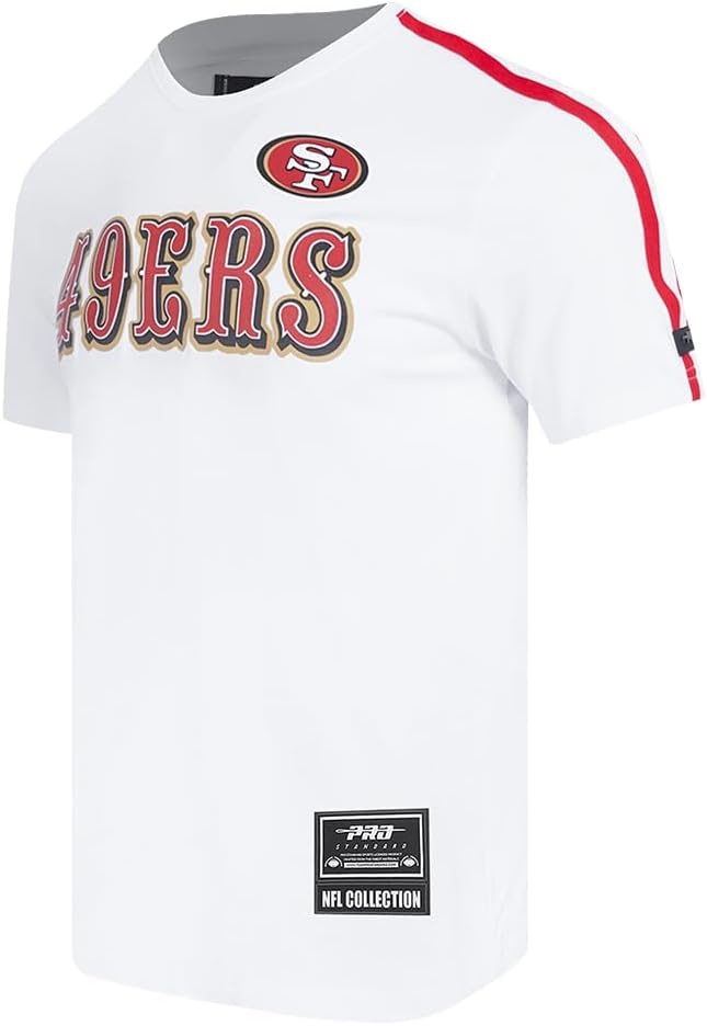 image:imagePro Standard Mens NFL Mesh Cotton Single Jersey Taping TeeWhiteRed