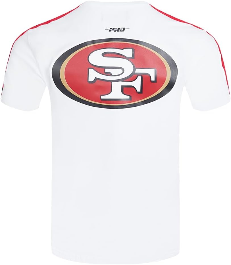 image:imagePro Standard Mens NFL Mesh Cotton Single Jersey Taping TeeWhiteRed