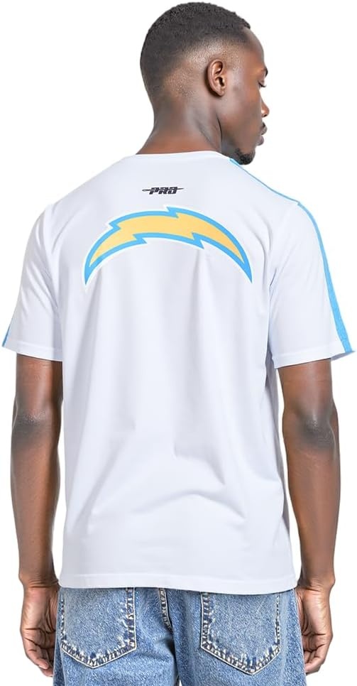 image:imagePro Standard Mens NFL Mesh Cotton Single Jersey Taping TeeWhiteUniversity Blue