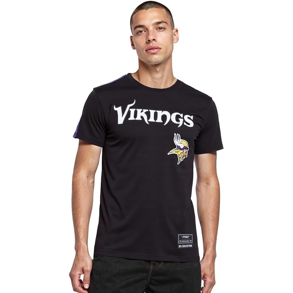 image:imagePro Standard Mens NFL Mesh Cotton Single Jersey Taping TeeBlackPurple