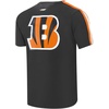 Pro Standard Mens NFL Mesh Cotton Single Jersey Taping Tee(Black/Orange)