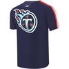 Pro Standard Mens NFL Mesh Cotton Single Jersey Taping Tee(Midnight Navy/Red)