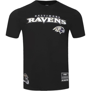 Pro Standard Mens NFL Mesh Cotton Single Jersey Taping Tee(Black)