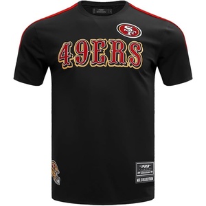 Pro Standard Mens NFL Mesh Cotton Single Jersey Taping Tee(Black/Red)