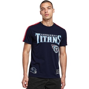 Pro Standard Mens NFL Mesh Cotton Single Jersey Taping Tee(Midnight Navy/Red)