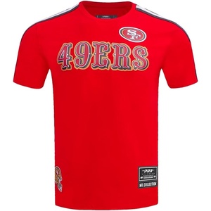 Pro Standard Mens NFL Mesh Cotton Single Jersey Taping Tee(Red/Black)