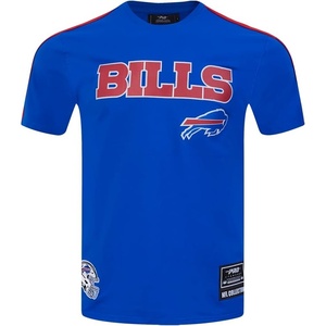 Pro Standard Mens NFL Mesh Cotton Single Jersey Taping Tee(Royal Blue/Red)