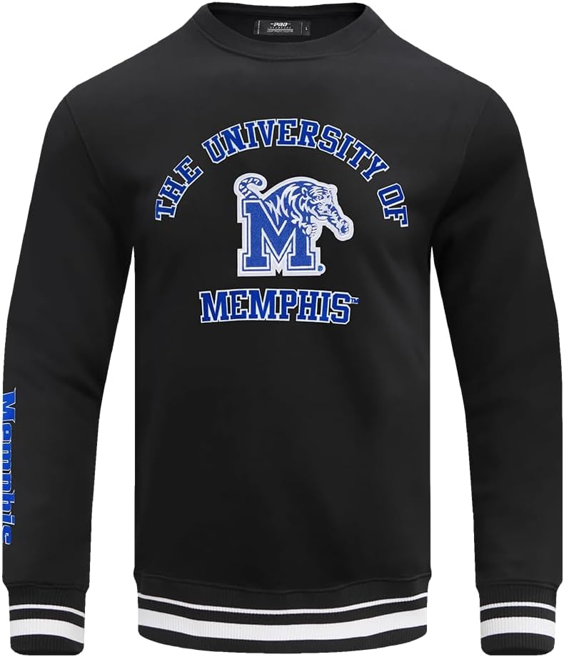 image:imagePro Standard NCAA mens Pro Standard Mens Classic Chenille Brushed Back French Terry Crewneck SweatshirtBlack