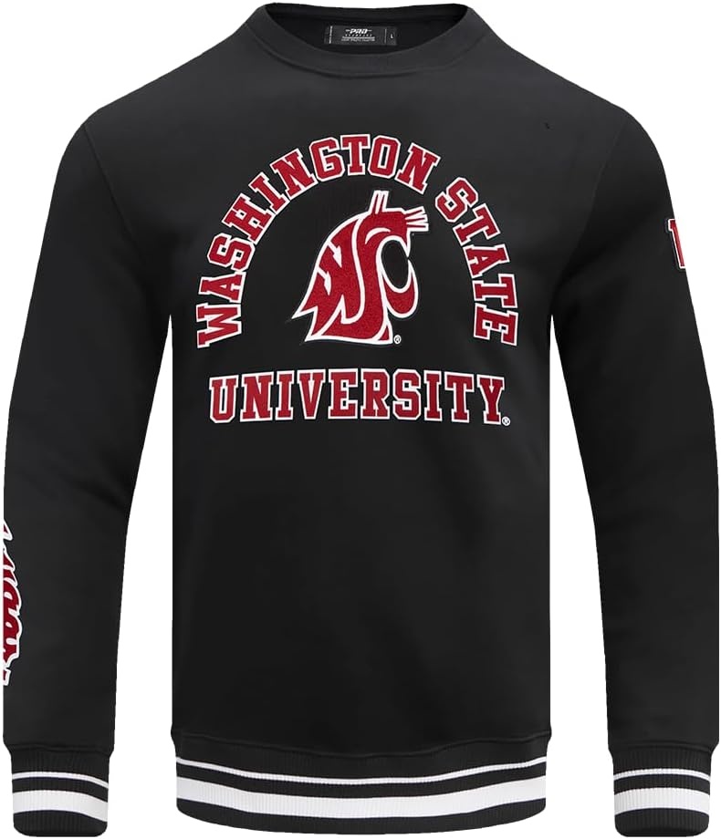 image:imagePro Standard NCAA mens Pro Standard Mens Classic Chenille Brushed Back French Terry Crewneck SweatshirtBlack