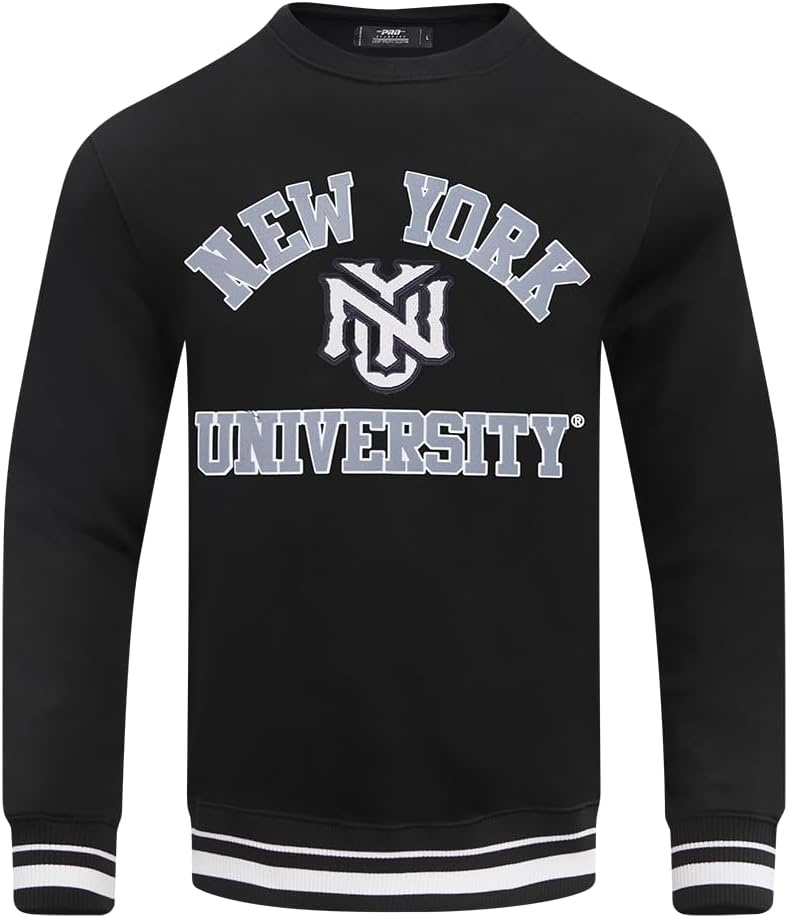 image:imagePro Standard NCAA mens Pro Standard Mens Classic Chenille Brushed Back French Terry Crewneck SweatshirtBlack