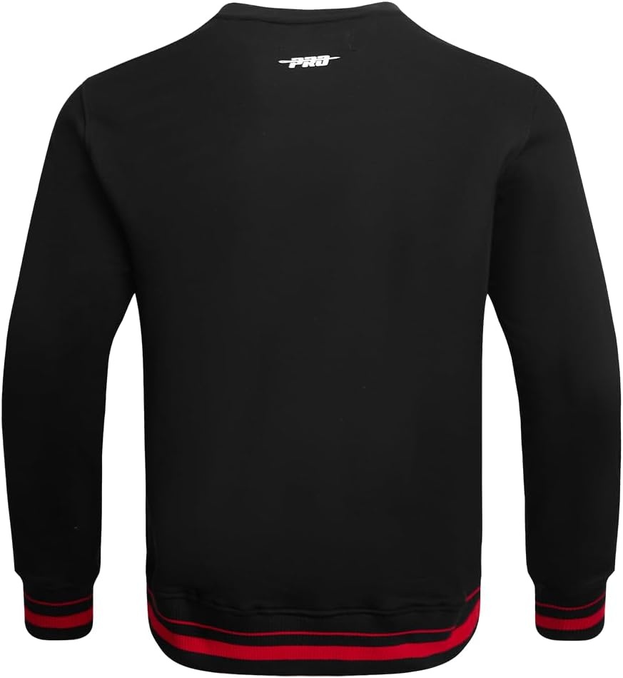 image:imagePro Standard NCAA mens Pro Standard Mens Classic Chenille Brushed Back French Terry Crewneck SweatshirtBlackRedBlack