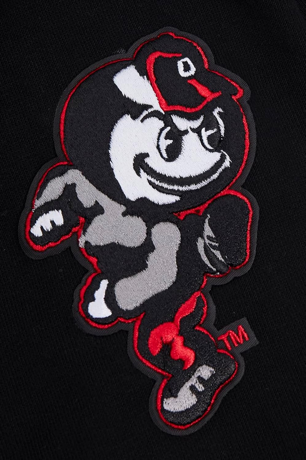 image:imagePro Standard NCAA mens Pro Standard Mens Classic Chenille Brushed Back French Terry Crewneck SweatshirtBlackRedBlack