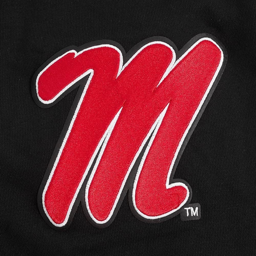 image:imagePro Standard NCAA mens Pro Standard Mens Classic Chenille Brushed Back French Terry Crewneck SweatshirtBlackRedBlack
