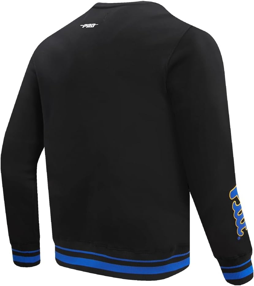 image:imagePro Standard NCAA mens Pro Standard Mens Classic Chenille Brushed Back French Terry Crewneck SweatshirtBlackRoyal BlueBlack