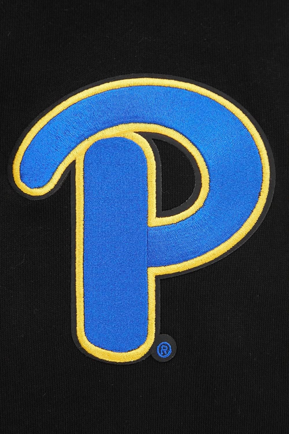 image:imagePro Standard NCAA mens Pro Standard Mens Classic Chenille Brushed Back French Terry Crewneck SweatshirtBlackRoyal BlueBlack