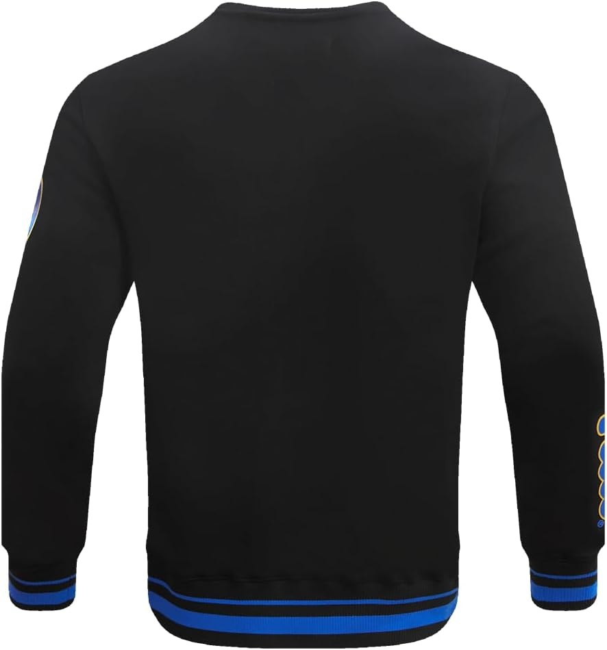 image:imagePro Standard NCAA mens Pro Standard Mens Classic Chenille Brushed Back French Terry Crewneck SweatshirtBlackRoyal BlueBlack