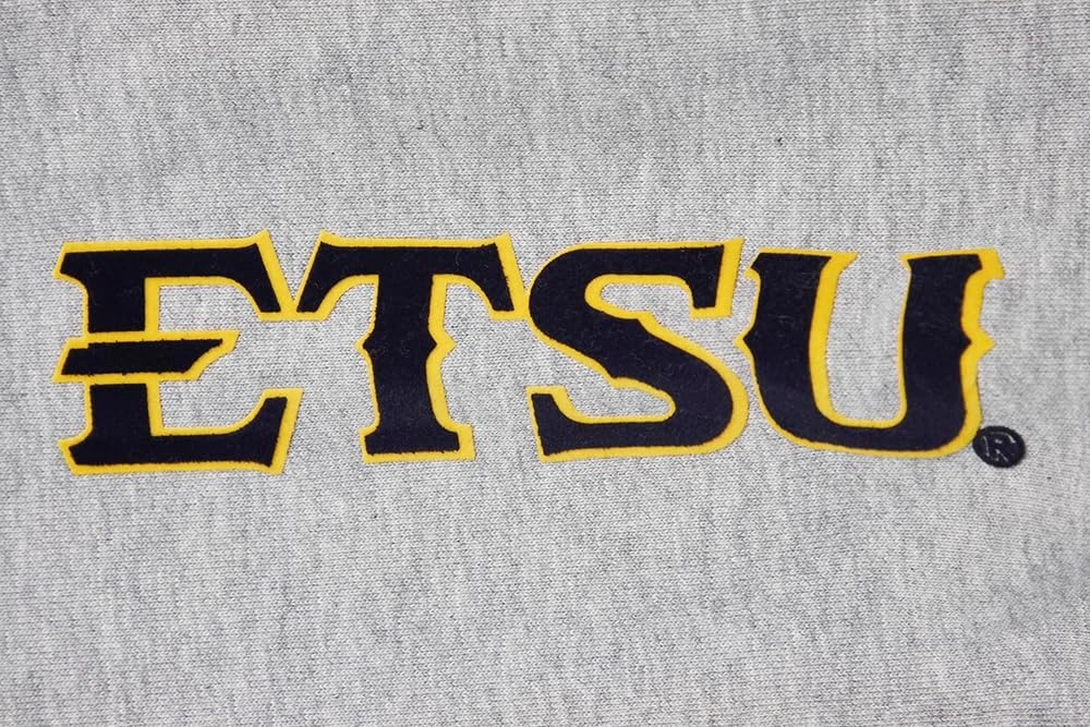 image:imagePro Standard NCAA mens Pro Standard Mens Classic Chenille Brushed Back French Terry Crewneck SweatshirtHeather GreyMidnight Navy