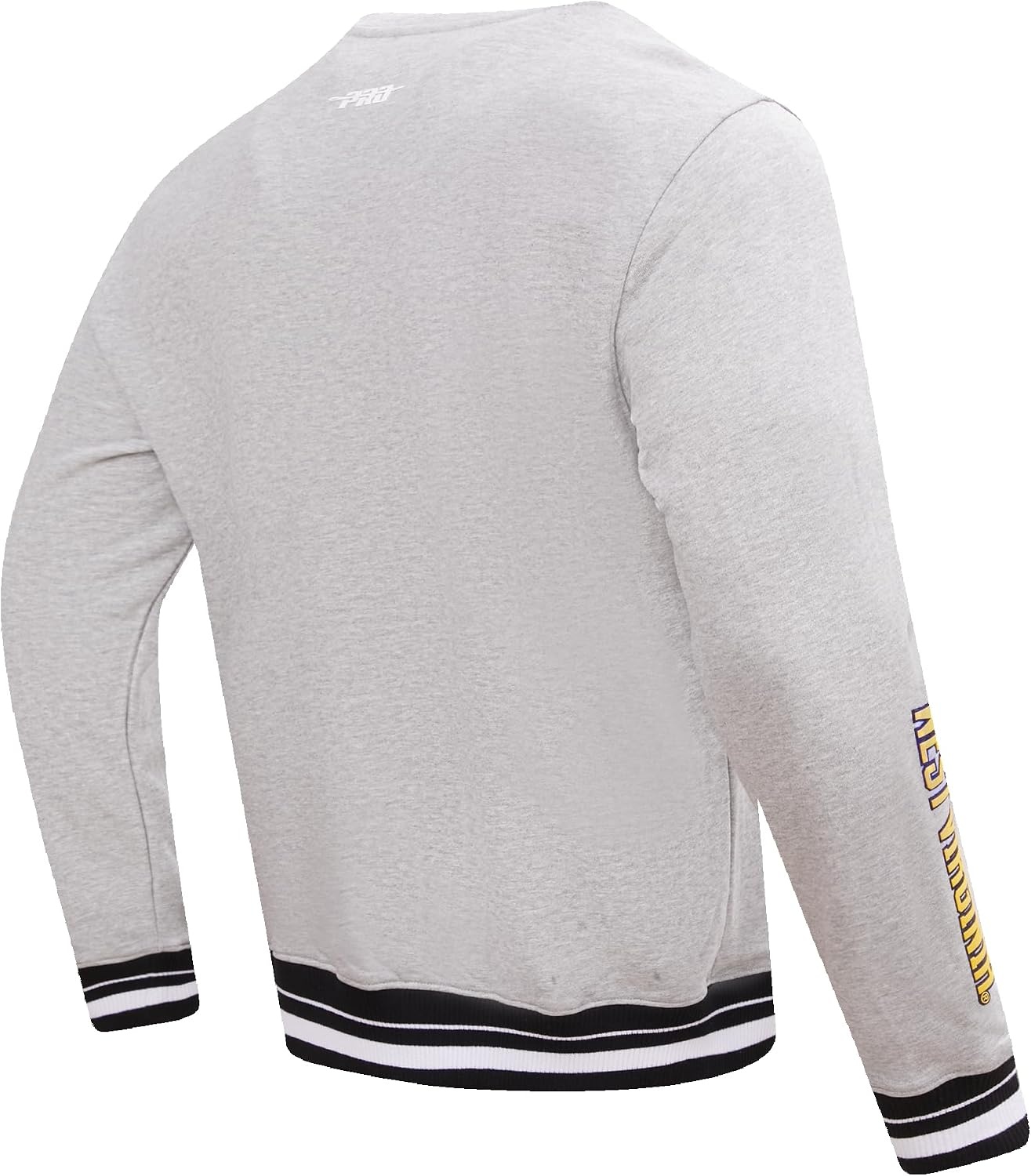 image:imagePro Standard NCAA mens Pro Standard Mens Classic Chenille Brushed Back French Terry Crewneck SweatshirtHeather GreyMidnight Navy