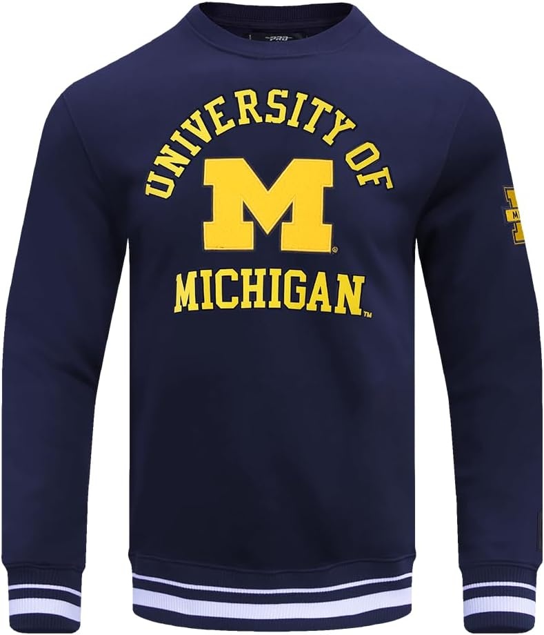 image:imagePro Standard NCAA mens Pro Standard Mens Classic Chenille Brushed Back French Terry Crewneck SweatshirtTeam Color
