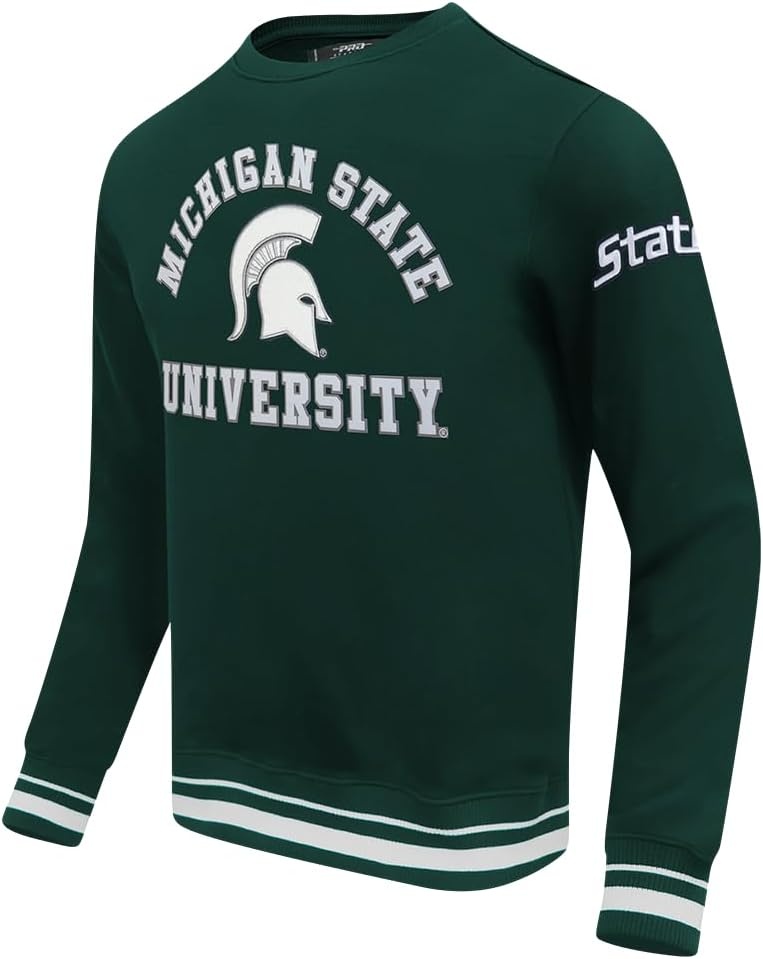 image:imagePro Standard NCAA mens Pro Standard Mens Classic Chenille Brushed Back French Terry Crewneck SweatshirtTeam Color