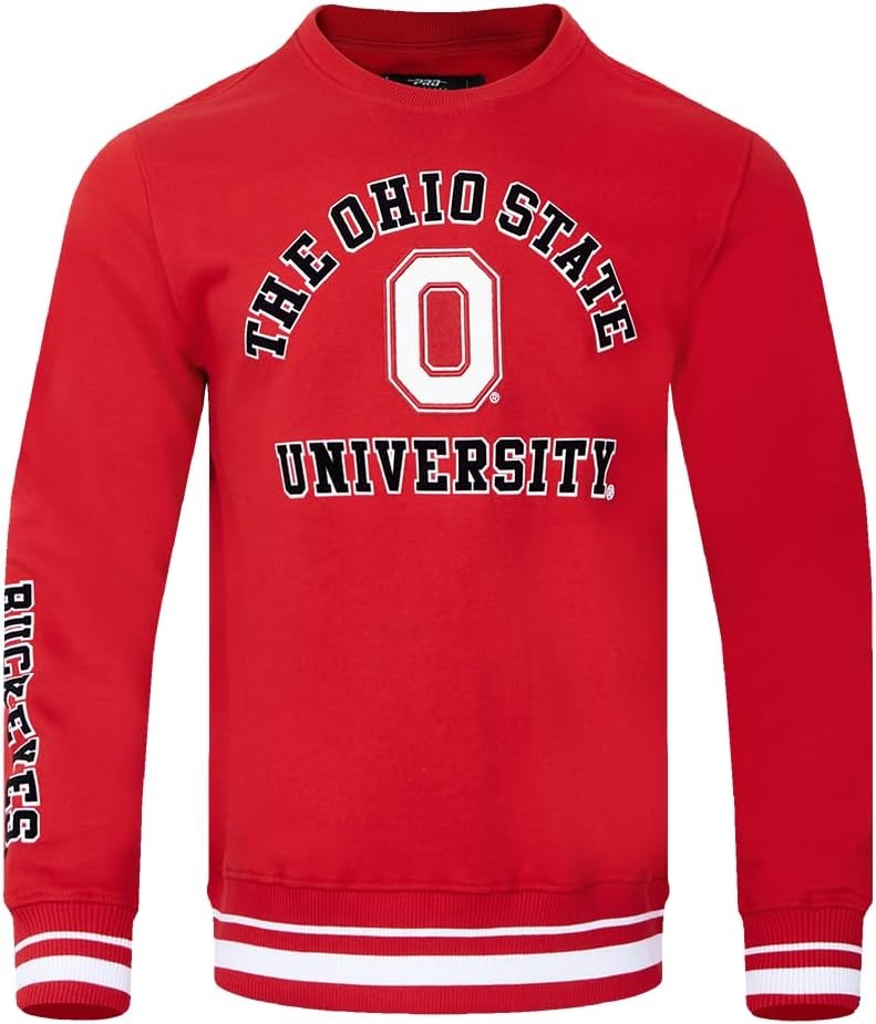 image:imagePro Standard NCAA mens Pro Standard Mens Classic Chenille Brushed Back French Terry Crewneck SweatshirtTeam Color