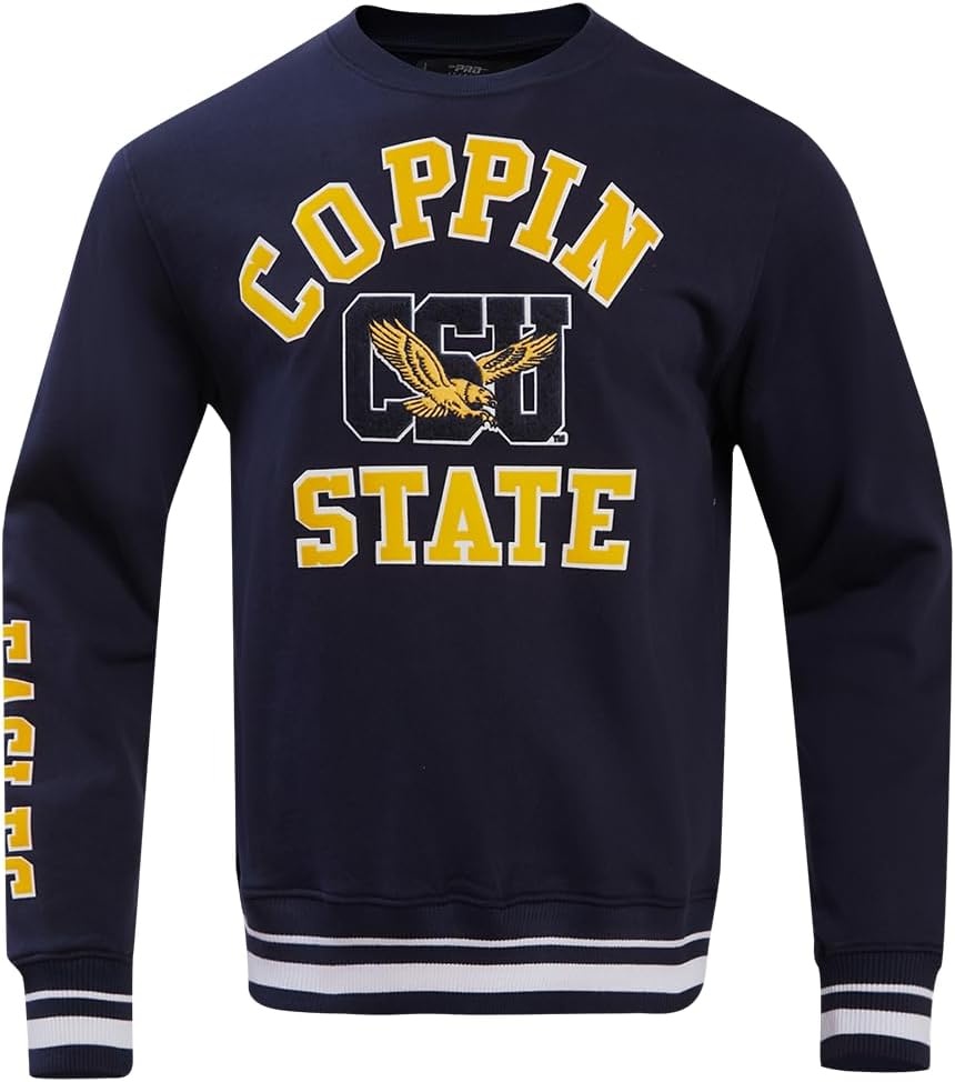 image:imagePro Standard NCAA mens Pro Standard Mens Classic Chenille Brushed Back French Terry Crewneck SweatshirtTeam Color
