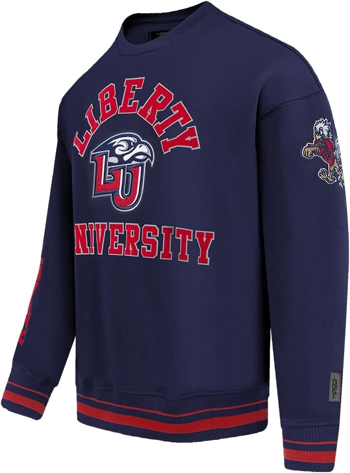 image:imagePro Standard NCAA mens Pro Standard Mens Classic Chenille Brushed Back French Terry Crewneck SweatshirtTeam Color