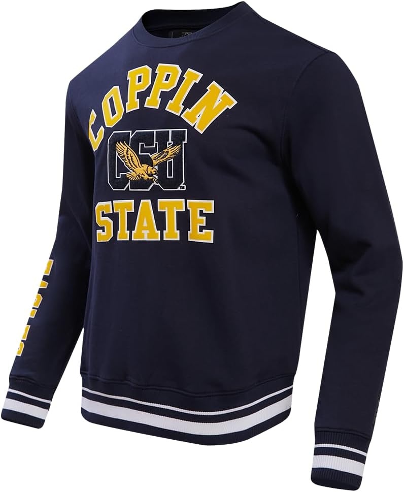 image:imagePro Standard NCAA mens Pro Standard Mens Classic Chenille Brushed Back French Terry Crewneck SweatshirtTeam Color