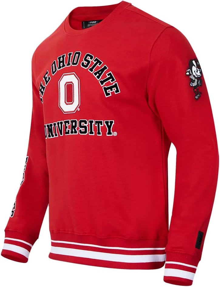 image:imagePro Standard NCAA mens Pro Standard Mens Classic Chenille Brushed Back French Terry Crewneck SweatshirtTeam Color