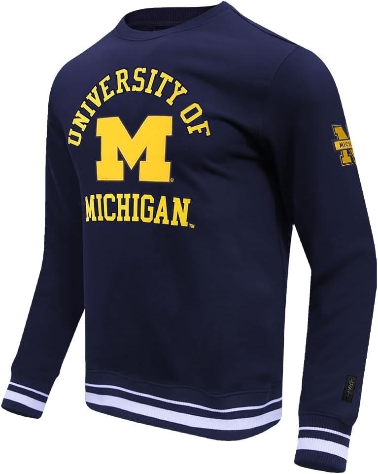 image:imagePro Standard NCAA mens Pro Standard Mens Classic Chenille Brushed Back French Terry Crewneck SweatshirtTeam Color