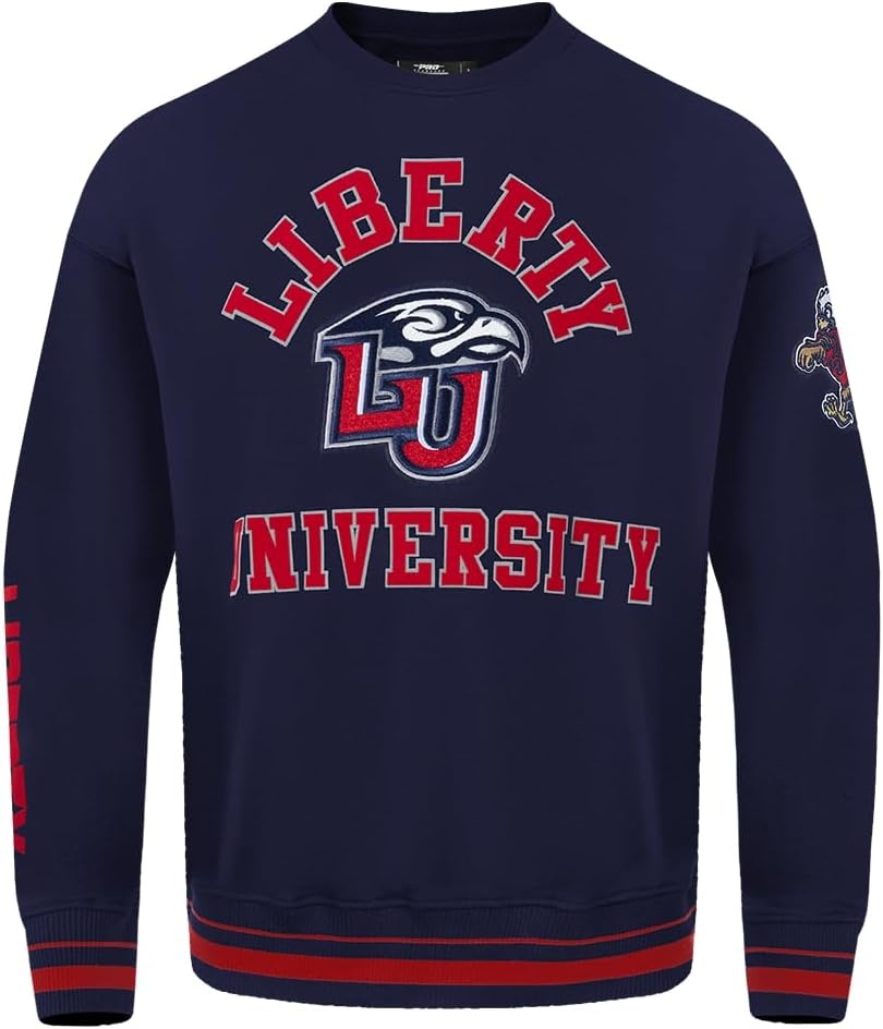 image:imagePro Standard NCAA mens Pro Standard Mens Classic Chenille Brushed Back French Terry Crewneck SweatshirtTeam Color