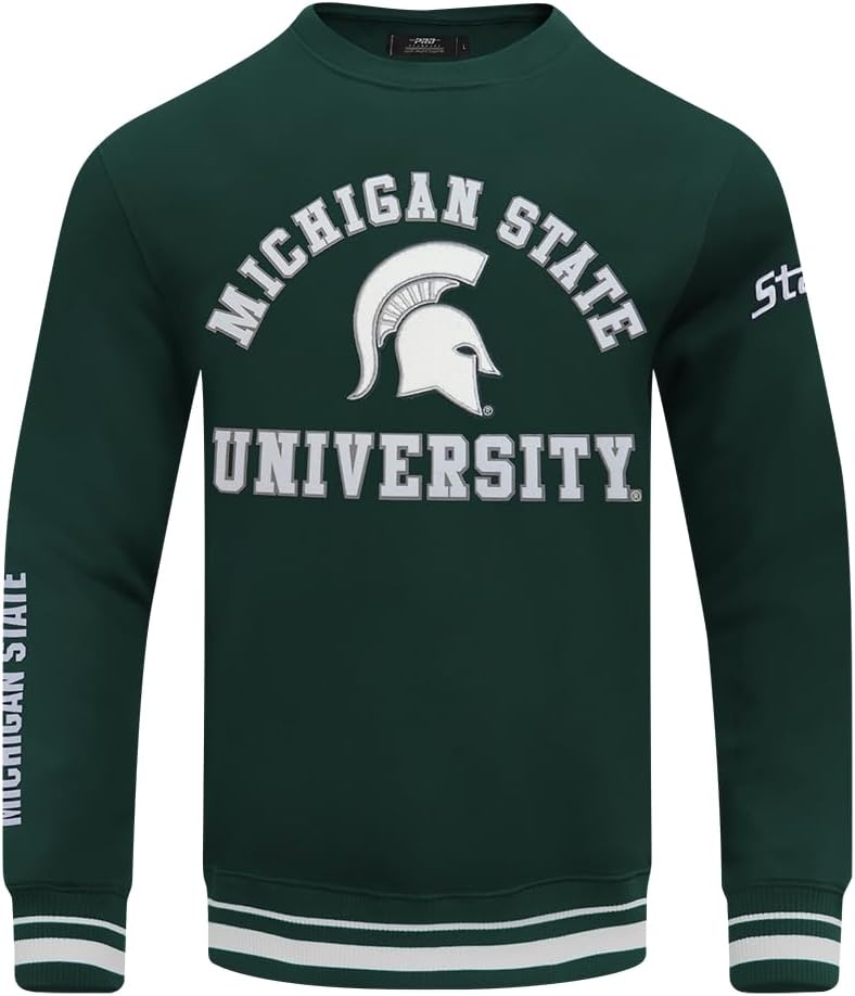 image:imagePro Standard NCAA mens Pro Standard Mens Classic Chenille Brushed Back French Terry Crewneck SweatshirtTeam Color