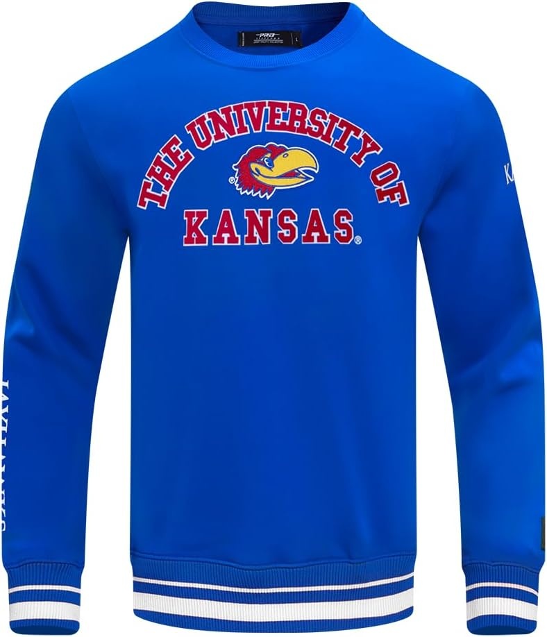 image:imagePro Standard NCAA mens Pro Standard Mens Classic Chenille Brushed Back French Terry Crewneck SweatshirtTeam Color
