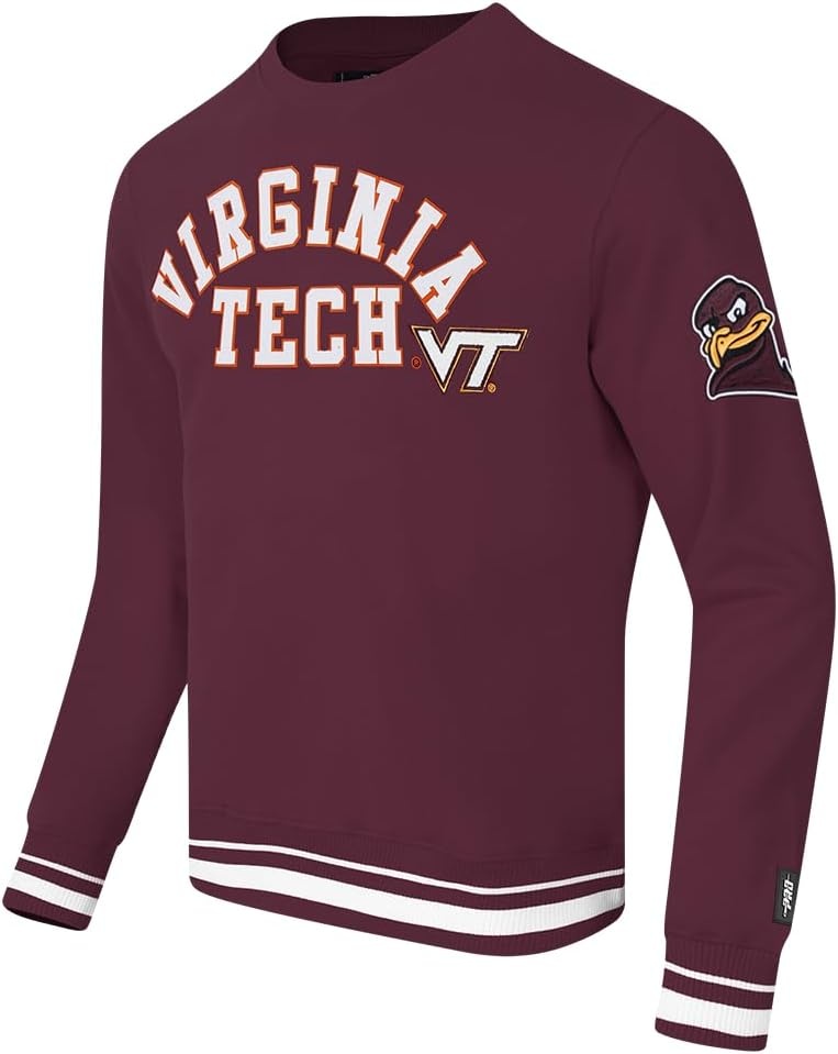 image:imagePro Standard NCAA mens Pro Standard Mens Classic Chenille Brushed Back French Terry Crewneck SweatshirtTeam Color