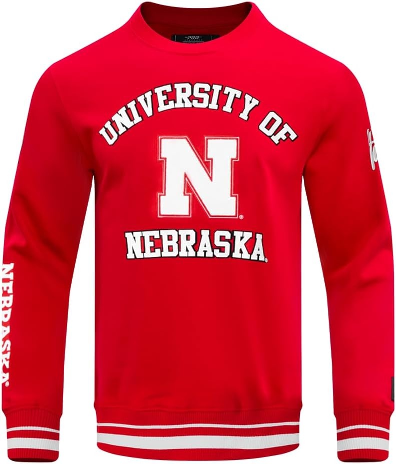 image:imagePro Standard NCAA mens Pro Standard Mens Classic Chenille Brushed Back French Terry Crewneck SweatshirtTeam Color