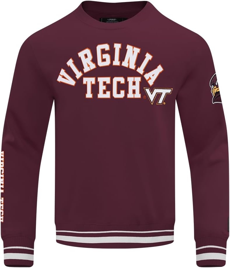 image:imagePro Standard NCAA mens Pro Standard Mens Classic Chenille Brushed Back French Terry Crewneck SweatshirtTeam Color