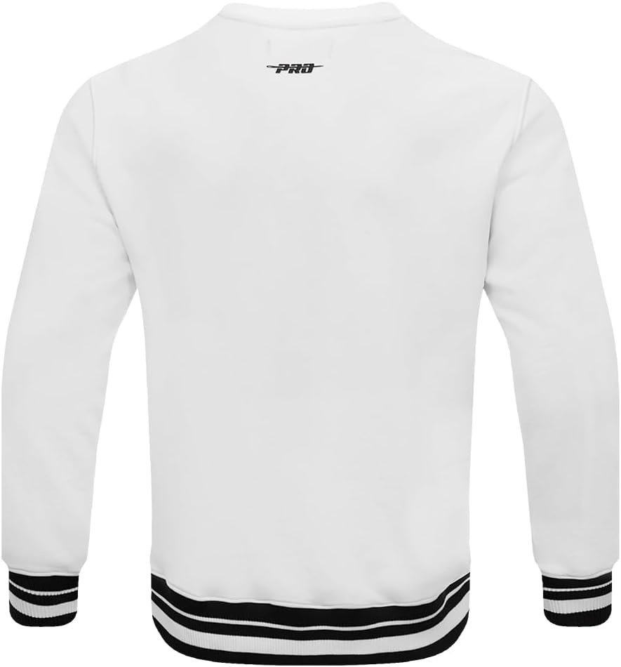 image:imagePro Standard NCAA mens Pro Standard Mens Classic Chenille Brushed Back French Terry Crewneck SweatshirtWhiteBlack