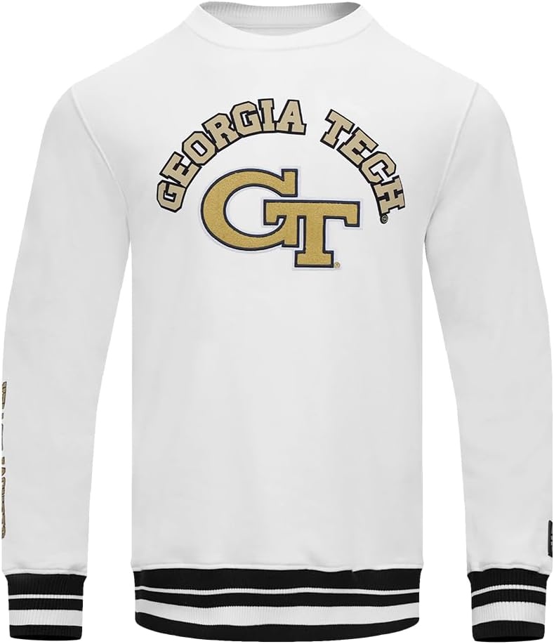 image:imagePro Standard NCAA mens Pro Standard Mens Classic Chenille Brushed Back French Terry Crewneck SweatshirtWhiteBlack